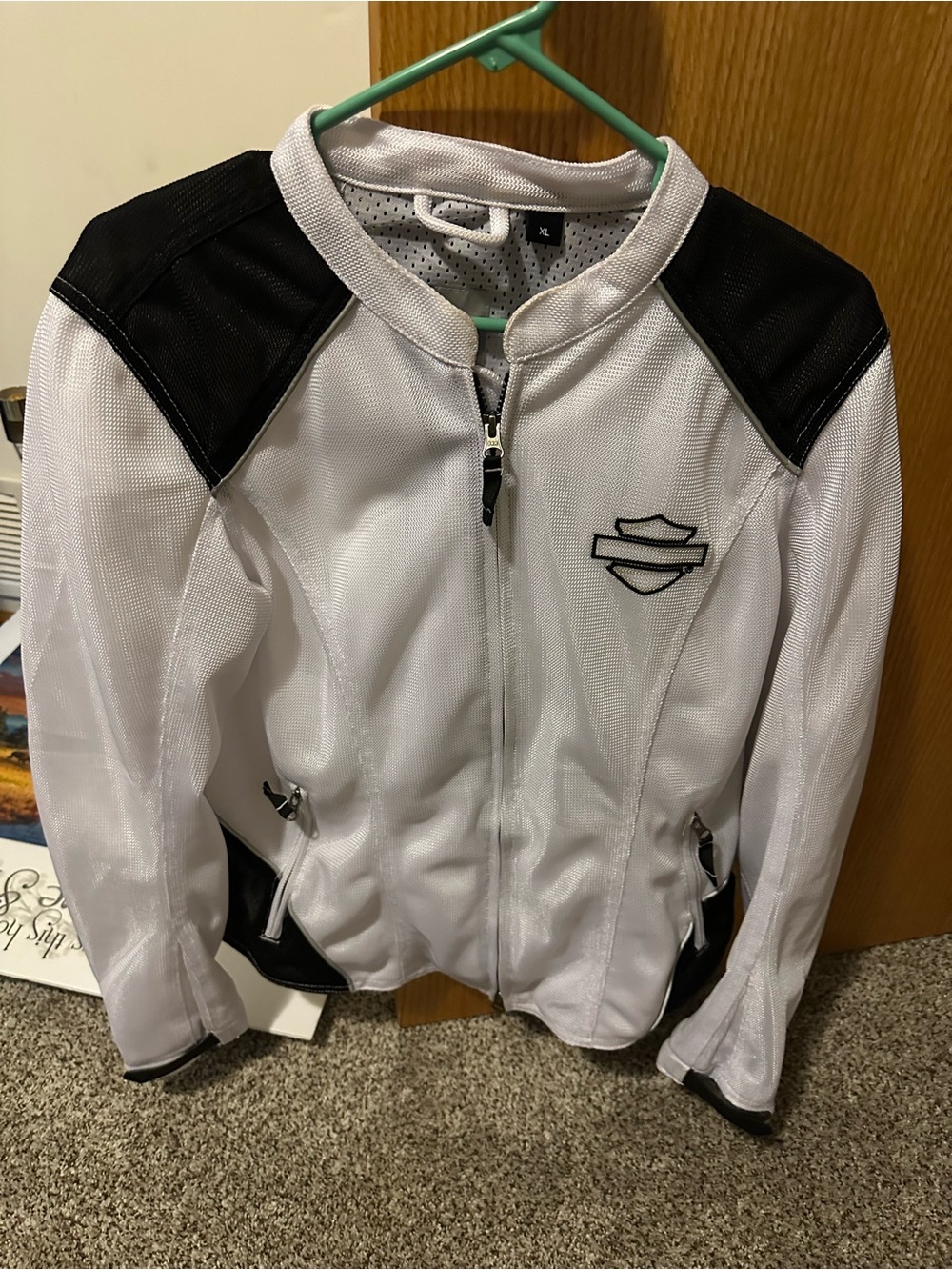 Harley-Davidson White and Black Girls' Mesh Motorcycle Jacket